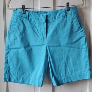 LARRY LEVINE AQUA BLUE BERMUDA SHORTS SIZE 6 COTTON